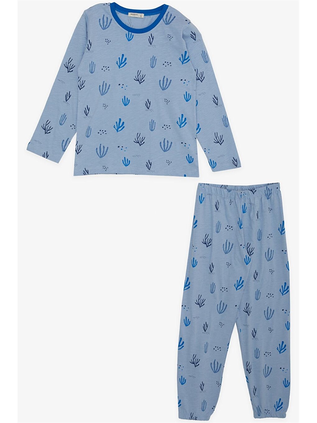 Crew Neck Long Sleeve Boys' Pajama Set