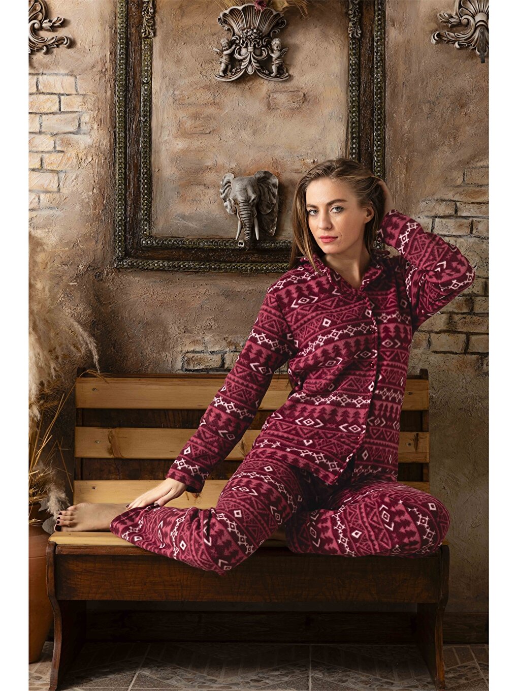 Shirt Collar Women's Pajama Set