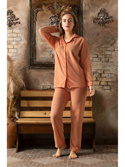 Shirt Collar Women's Pajama Set