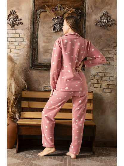 Shirt Collar Women's Pajama Set