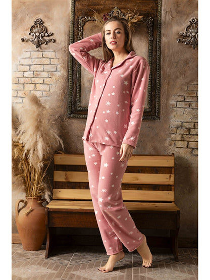 Shirt Collar Women's Pajama Set