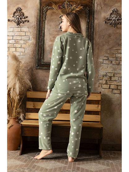 Shirt Collar Women's Pajama Set