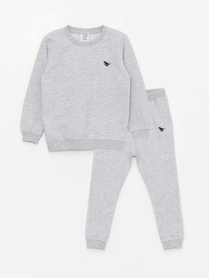 Crew Neck Printed Baby Boy 2-Piece Set