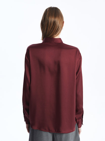 Plain Long Sleeve Oversize Women's Shirt