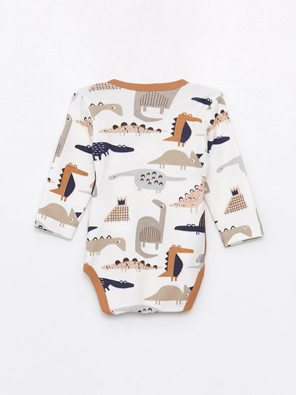 V-Neck Patterned Baby Boy Suit