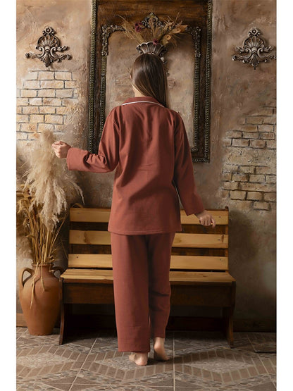 Shirt Collar Women's Pajama Set