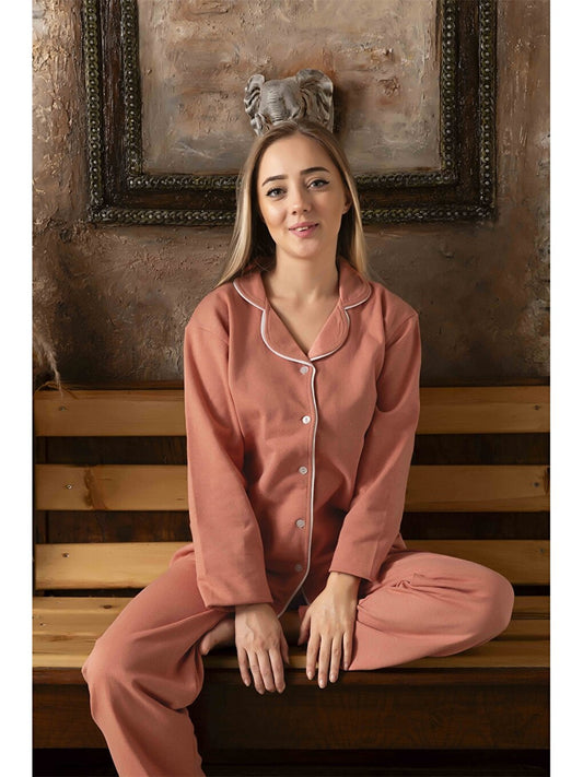 Shirt Collar Women's Pajama Set