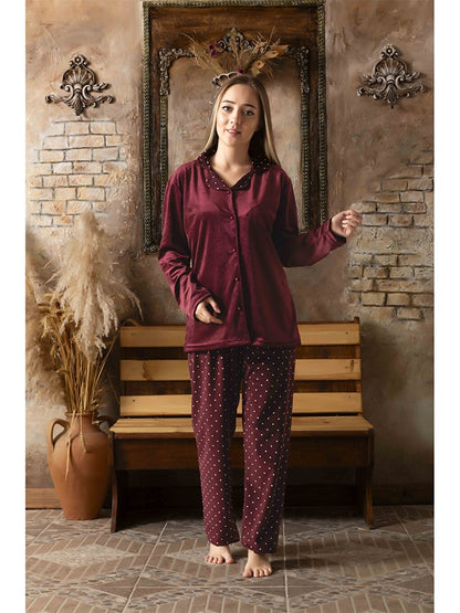 Shirt Collar Women's Pajama Set