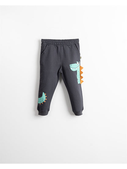 Printed Baby Boy Sweatpants with Elastic Waist