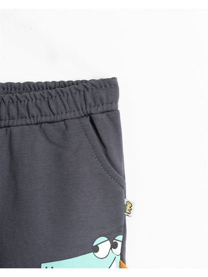 Printed Baby Boy Sweatpants with Elastic Waist