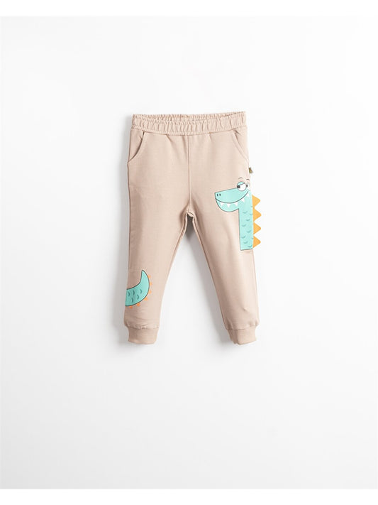 Printed Baby Boy Sweatpants with Elastic Waist