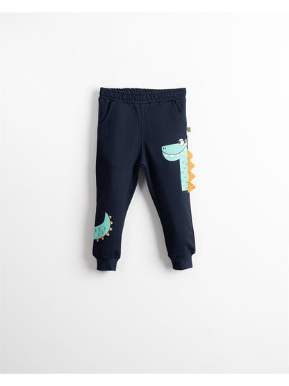 Printed Baby Boy Sweatpants with Elastic Waist