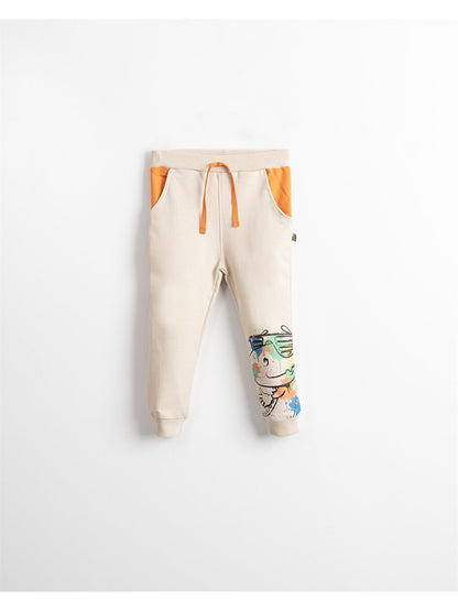 Printed Baby Boy Sweatpants with Elastic Waist