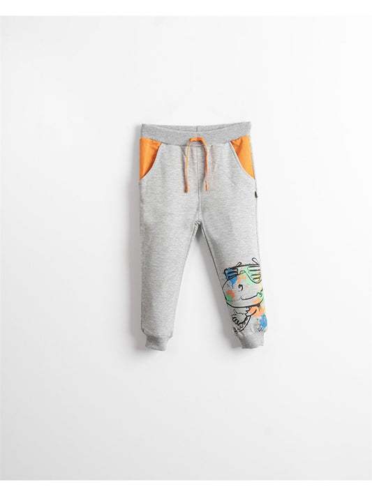 Printed Baby Boy Sweatpants with Elastic Waist