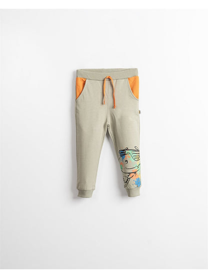 Printed Baby Boy Sweatpants with Elastic Waist