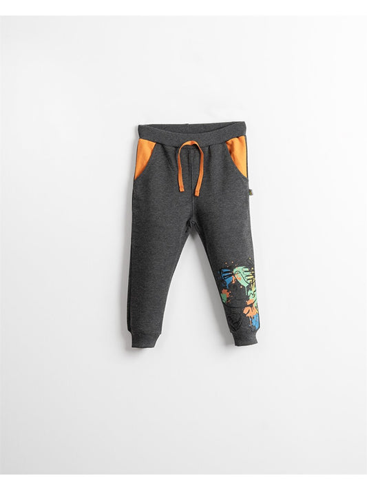 Printed Baby Boy Sweatpants with Elastic Waist