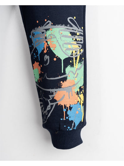 Printed Baby Boy Sweatpants with Elastic Waist