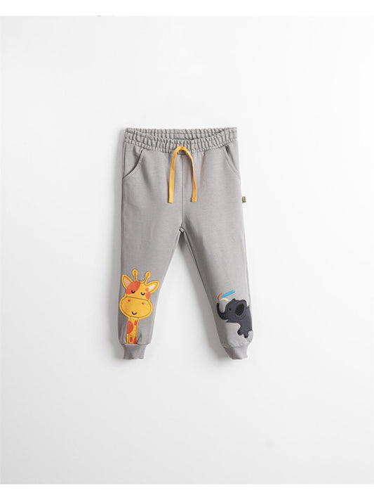 Printed Baby Boy Sweatpants with Elastic Waist