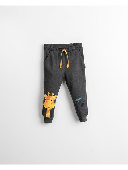 Printed Baby Boy Sweatpants with Elastic Waist