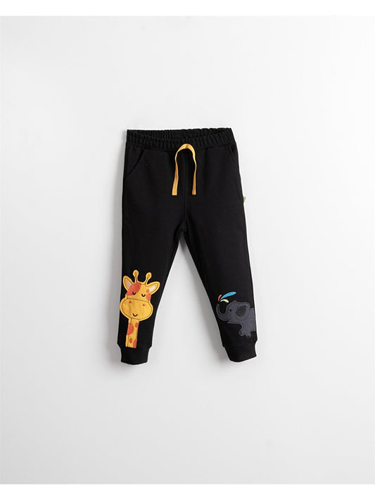 Printed Baby Boy Sweatpants with Elastic Waist