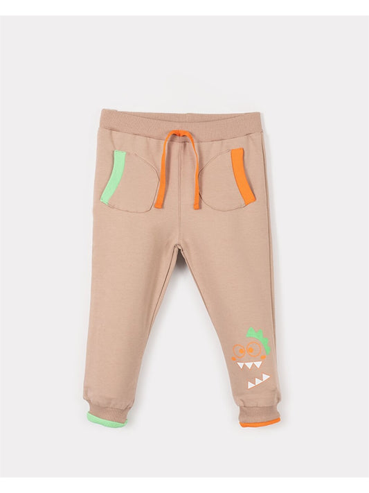 Printed Baby Boy Sweatpants with Elastic Waist