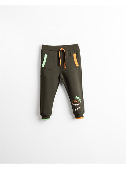 Printed Baby Boy Sweatpants with Elastic Waist