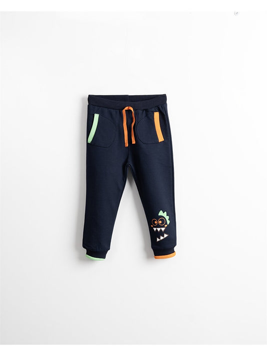 Printed Baby Boy Sweatpants with Elastic Waist