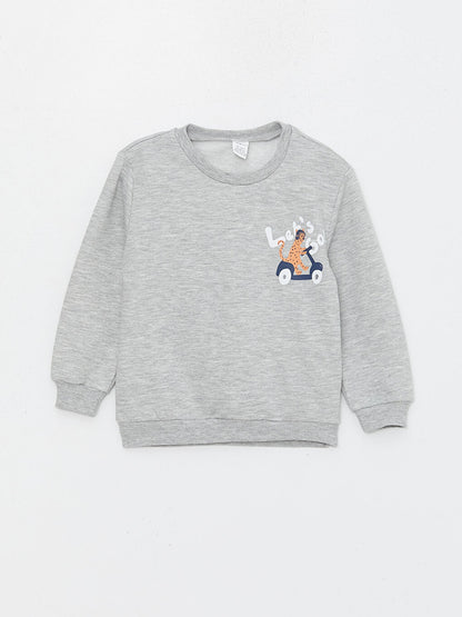 Crew Neck Long Sleeve Printed Baby Boy Sweatshirt