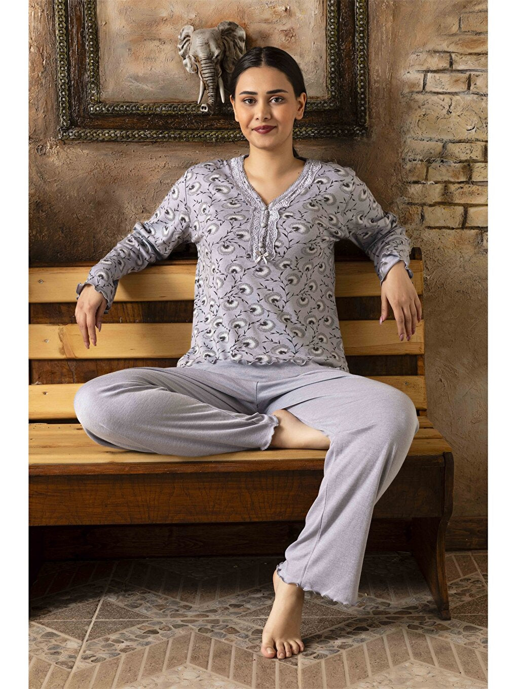 V-Neck Women's Pajama Set