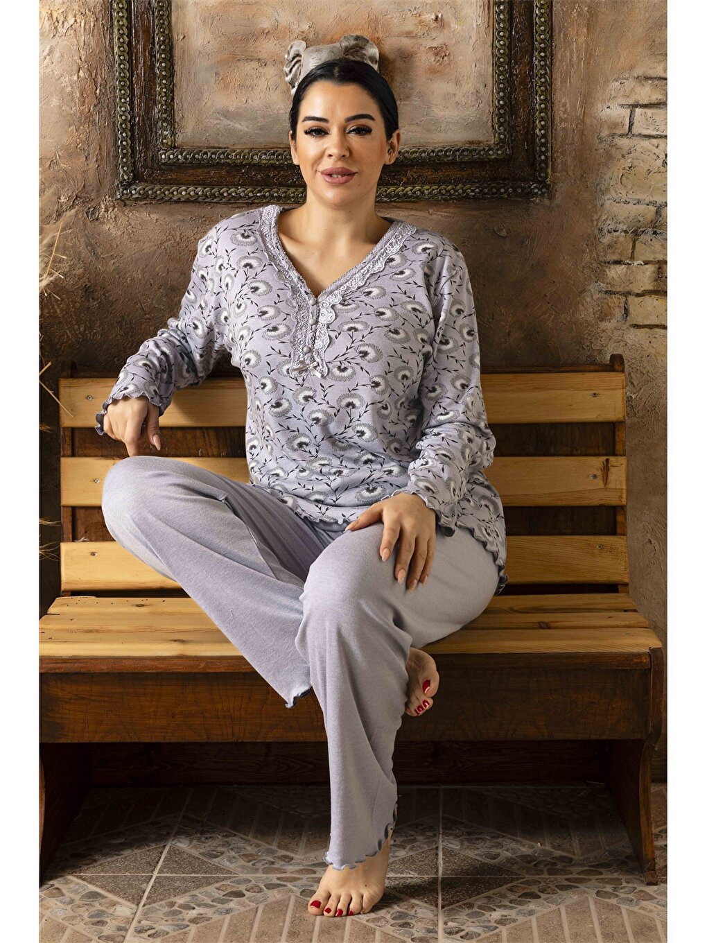 V-Neck Women's Pajama Set