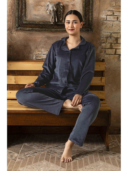 Shirt Collar Women's Pajama Set