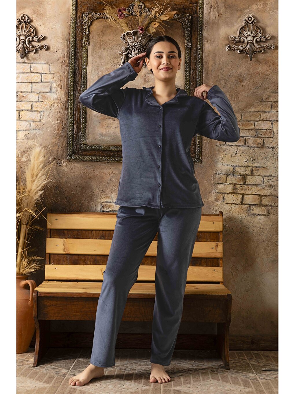 Shirt Collar Women's Pajama Set