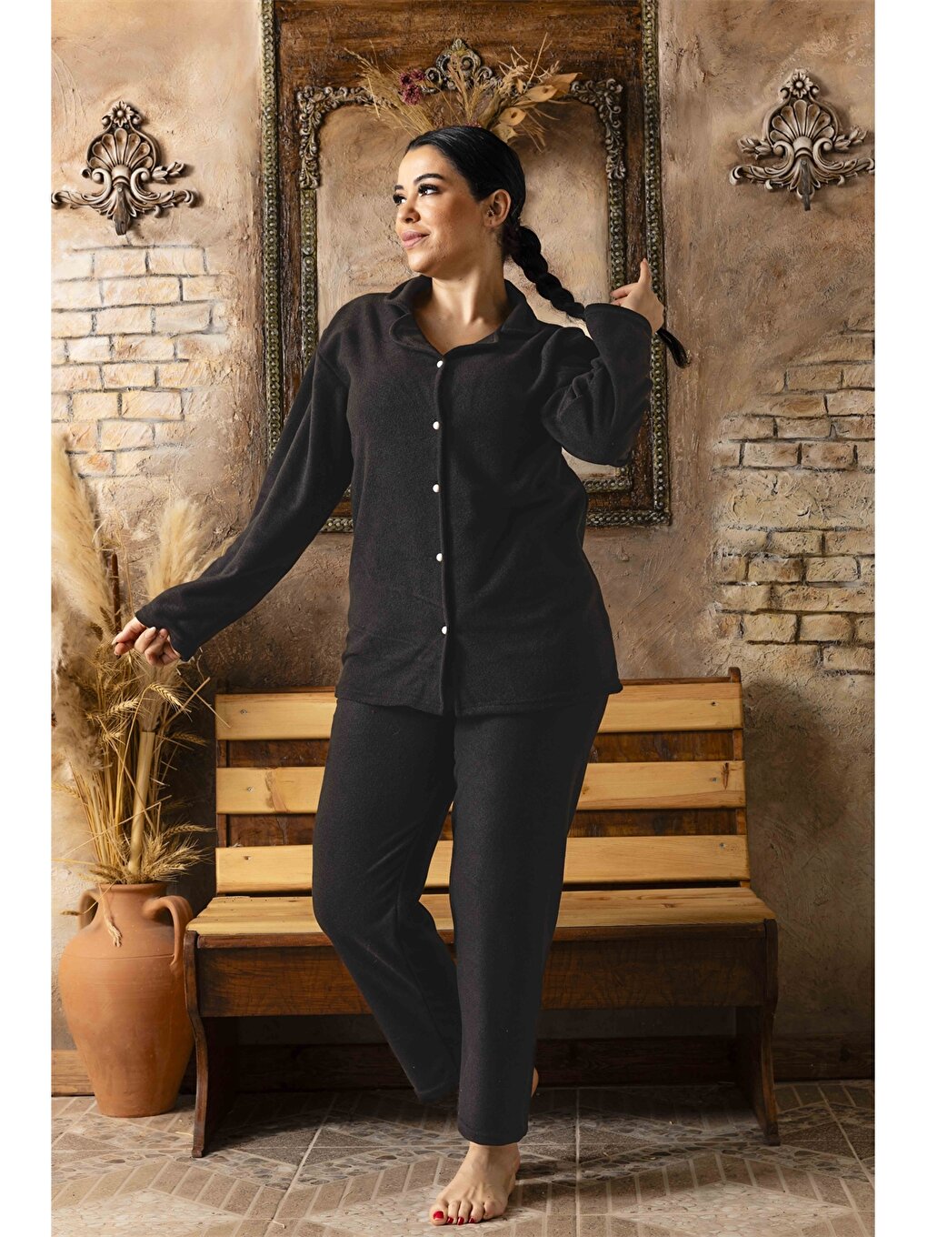 Shirt Collar Women's Pajama Set