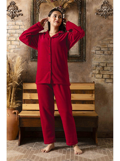 Shirt Collar Women's Pajama Set