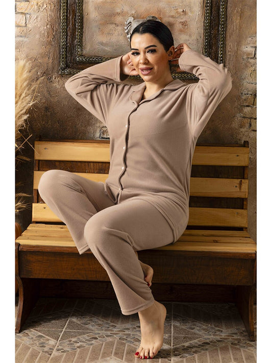 Shirt Collar Women's Pajama Set