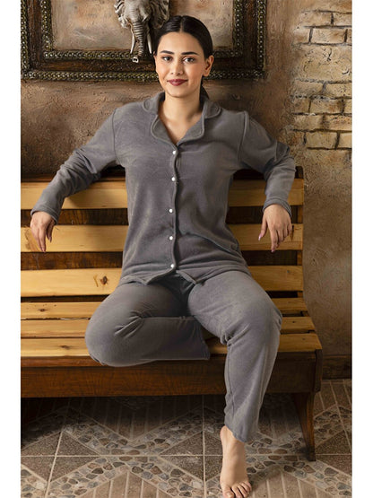 Shirt Collar Women's Pajama Set