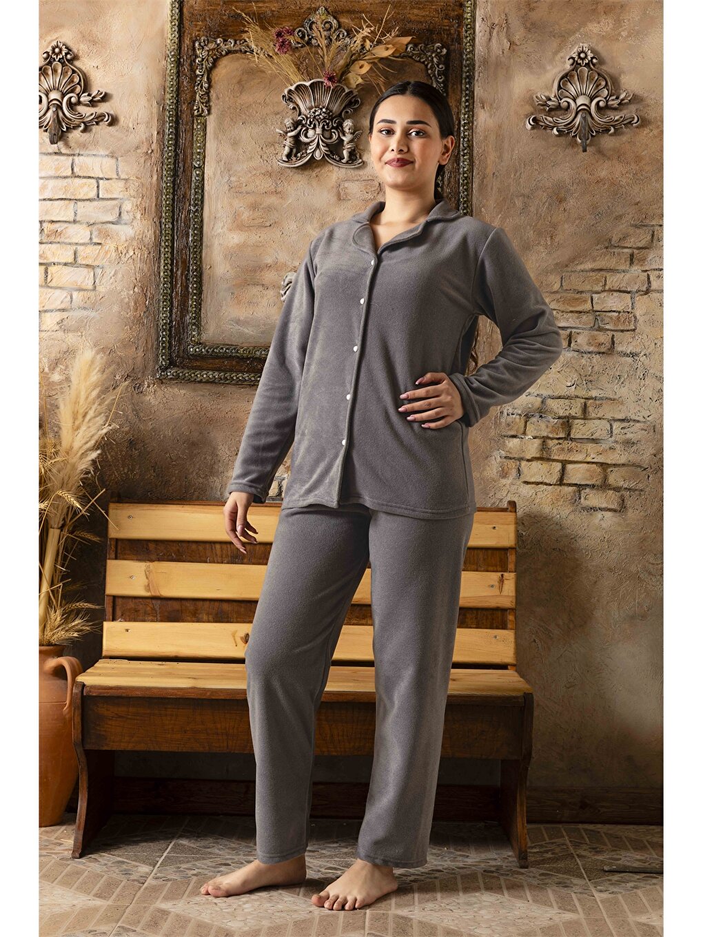 Shirt Collar Women's Pajama Set