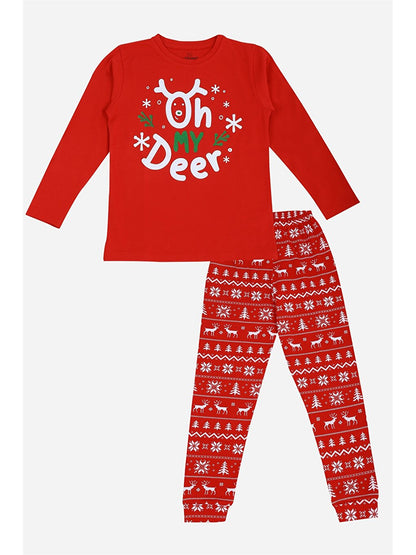 Crew Neck Unisex Children's Pajama Set