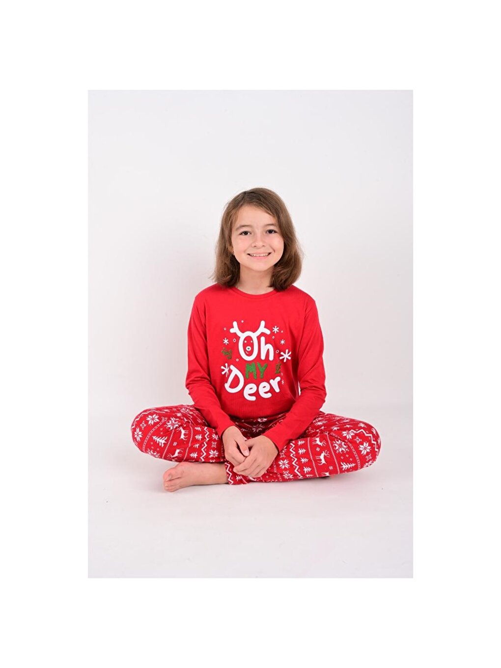 Crew Neck Unisex Children's Pajama Set