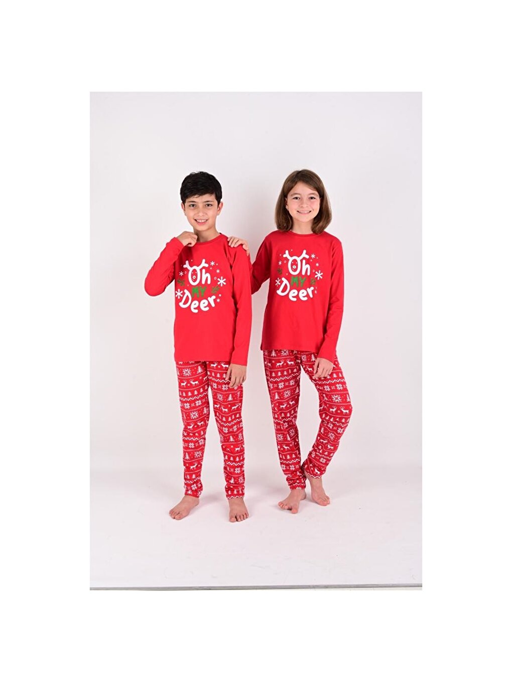 Crew Neck Unisex Children's Pajama Set