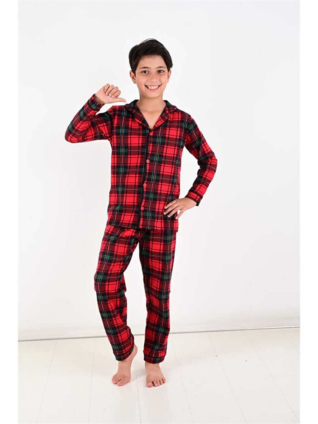 Shirt Collar Boys' Pajama Set