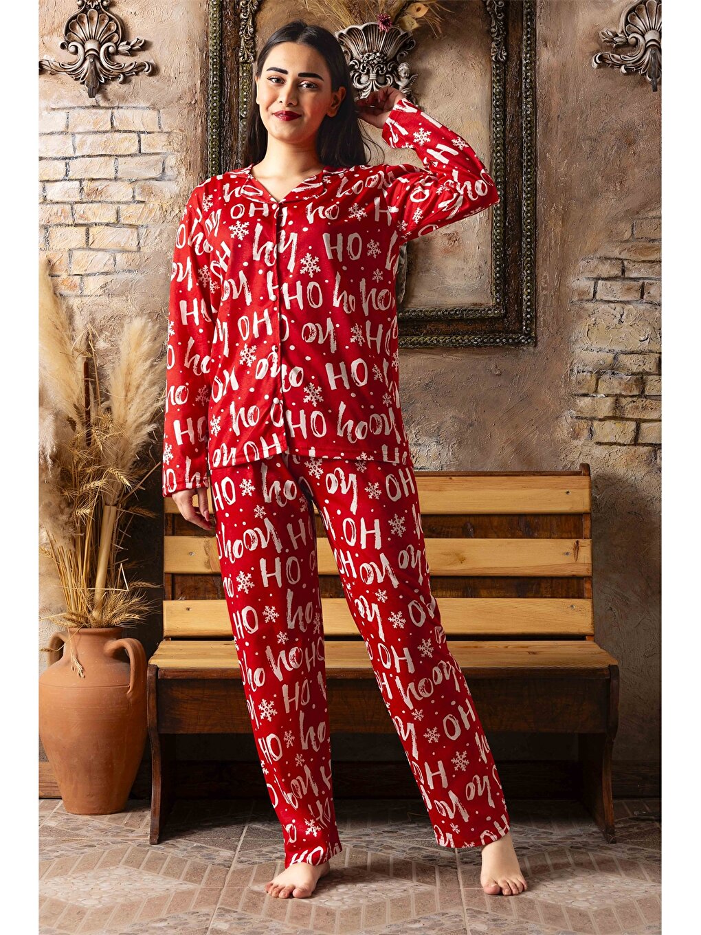 Shirt Collar Women's Pajama Set