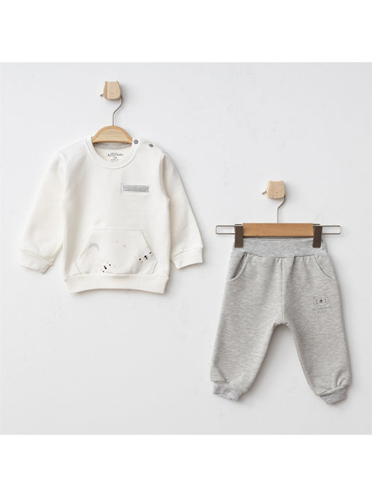 Crew Neck Printed Baby Boy Suit