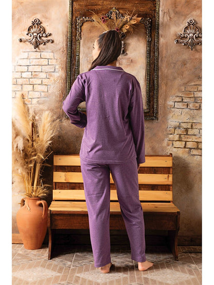 Shirt Collar Women's Pajama Set