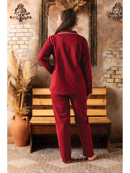 Shirt Collar Women's Pajama Set