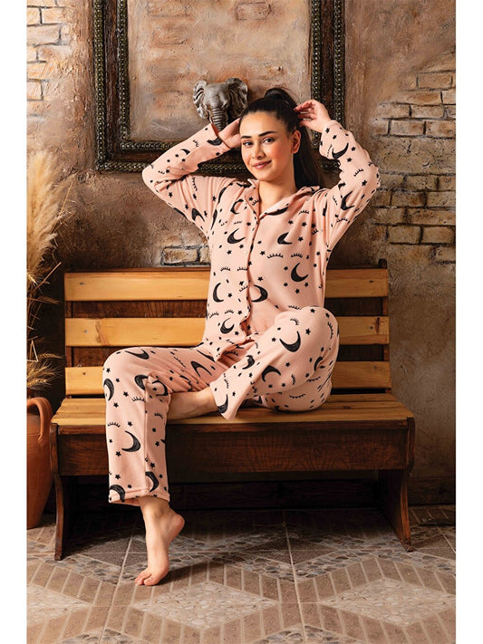 Shirt Collar Women's Pajama Set