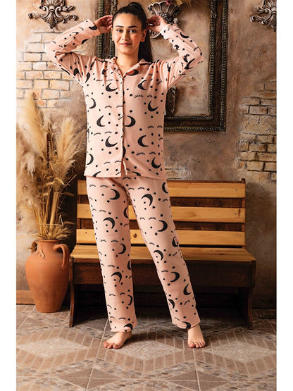 Shirt Collar Women's Pajama Set