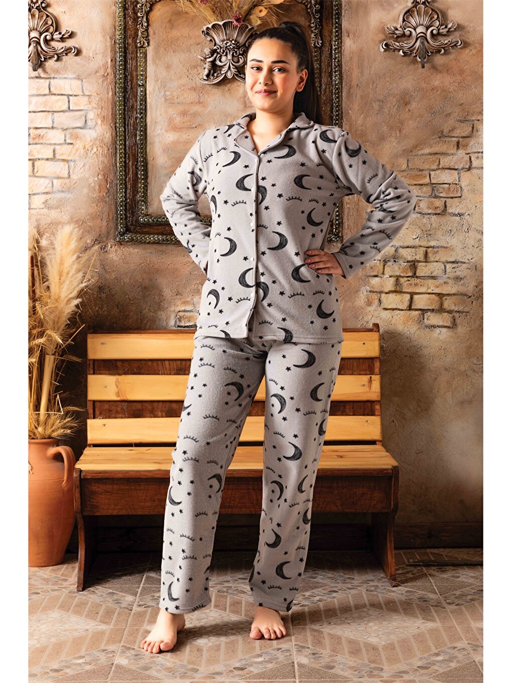 Shirt Collar Women's Pajama Set