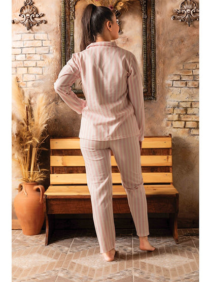 Shirt Collar Women's Pajama Set