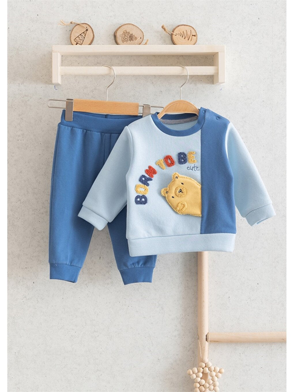 Crew Neck Baby Boy Sweatshirt and Tracksuit Bottom 2-pack